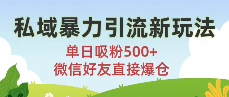 私域暴力引流新玩法!单日吸粉500+，微信好友直接爆仓_北创网