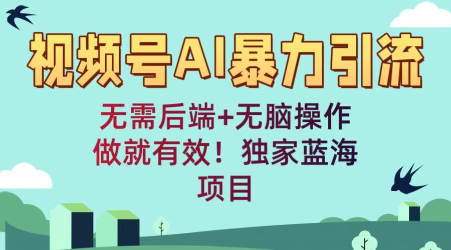 视频号AI暴力引流：无需后端+无脑操作，做就有效！独家蓝海项目_北创网