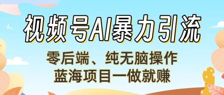 视频号AI暴力引流：零后端、纯无脑操作，蓝海项目一做就赚！【下面那个链接失效了】_北创网