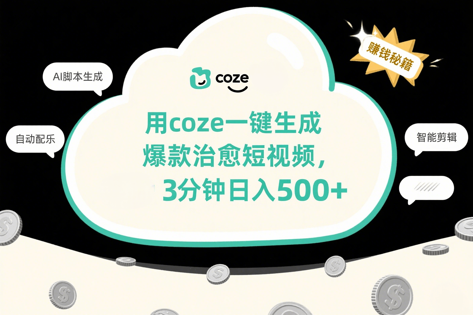 用coze一键生成爆款治愈短视频，3分钟日入500+_北创网