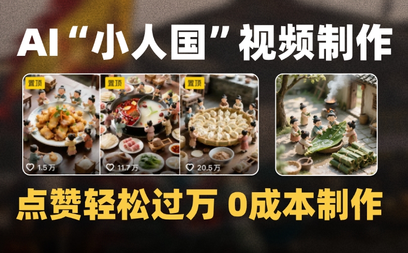 爆款1000W+微缩景观迷你小人国AI视频，0成本制作全流程教学_北创网