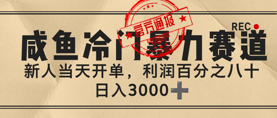 闲鱼，冷门暴力赛道，一单 80%利润，新人轻松日入 3000+_北创网