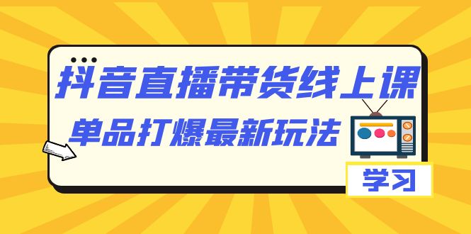 抖音·直播带货线上课，单品打爆最新玩法（12节课）_北创网