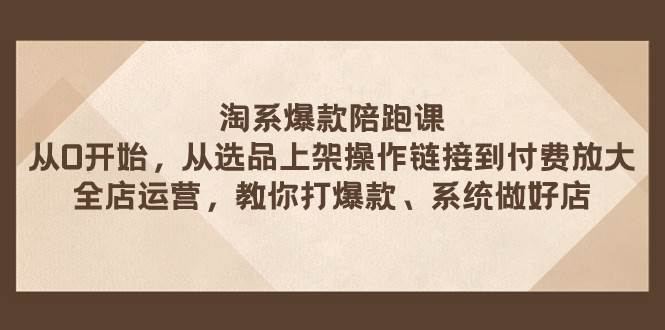 淘系爆款陪跑课 从选品上架操作链接到付费放大 全店运营 打爆款 系统做好店_北创网