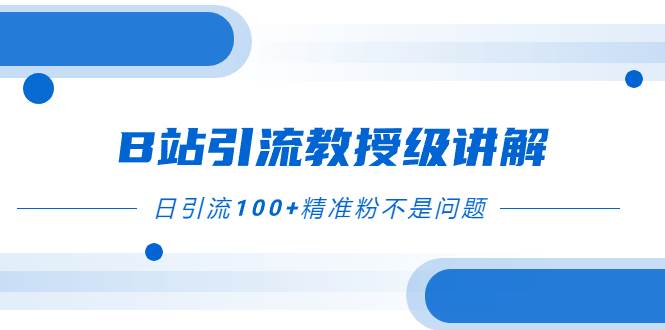 B站引流教授级讲解，细节满满，日引流100 精准粉不是问题_北创网