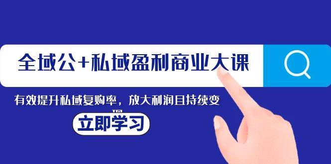 全域公 私域盈利商业大课，有效提升私域复购率，放大利润且持续变现_北创网