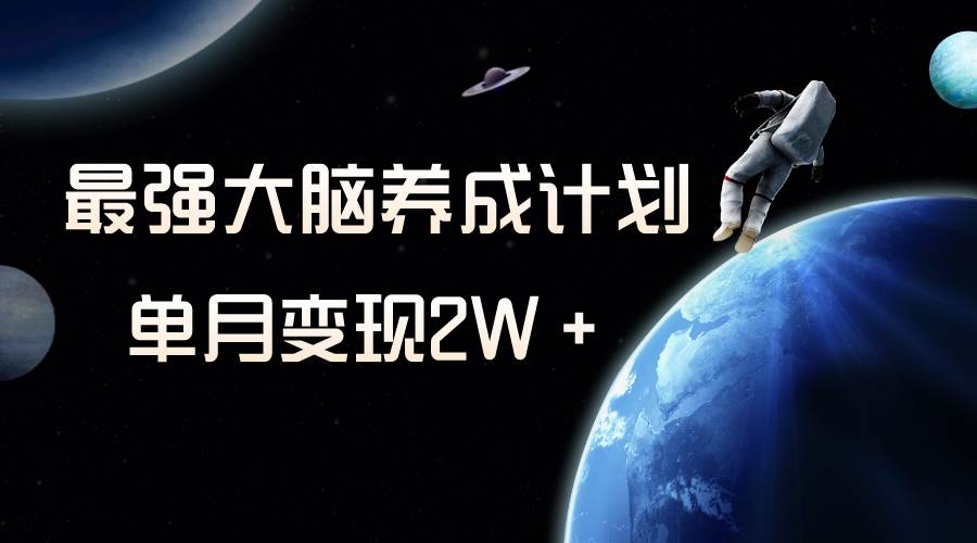 冷门虚拟项目，最强大脑养成计划，一个月变现2W＋_北创网
