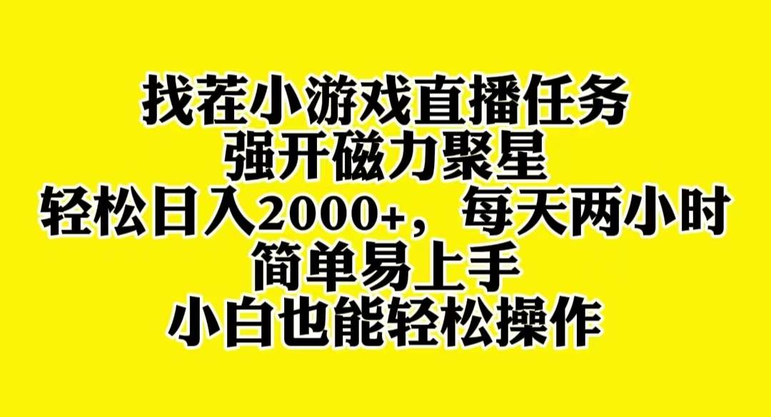 找茬小游戏直播，强开磁力聚星，轻松日入2000 ，小白也能轻松上手_北创网